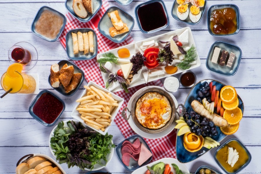 Turkish breakfast spread